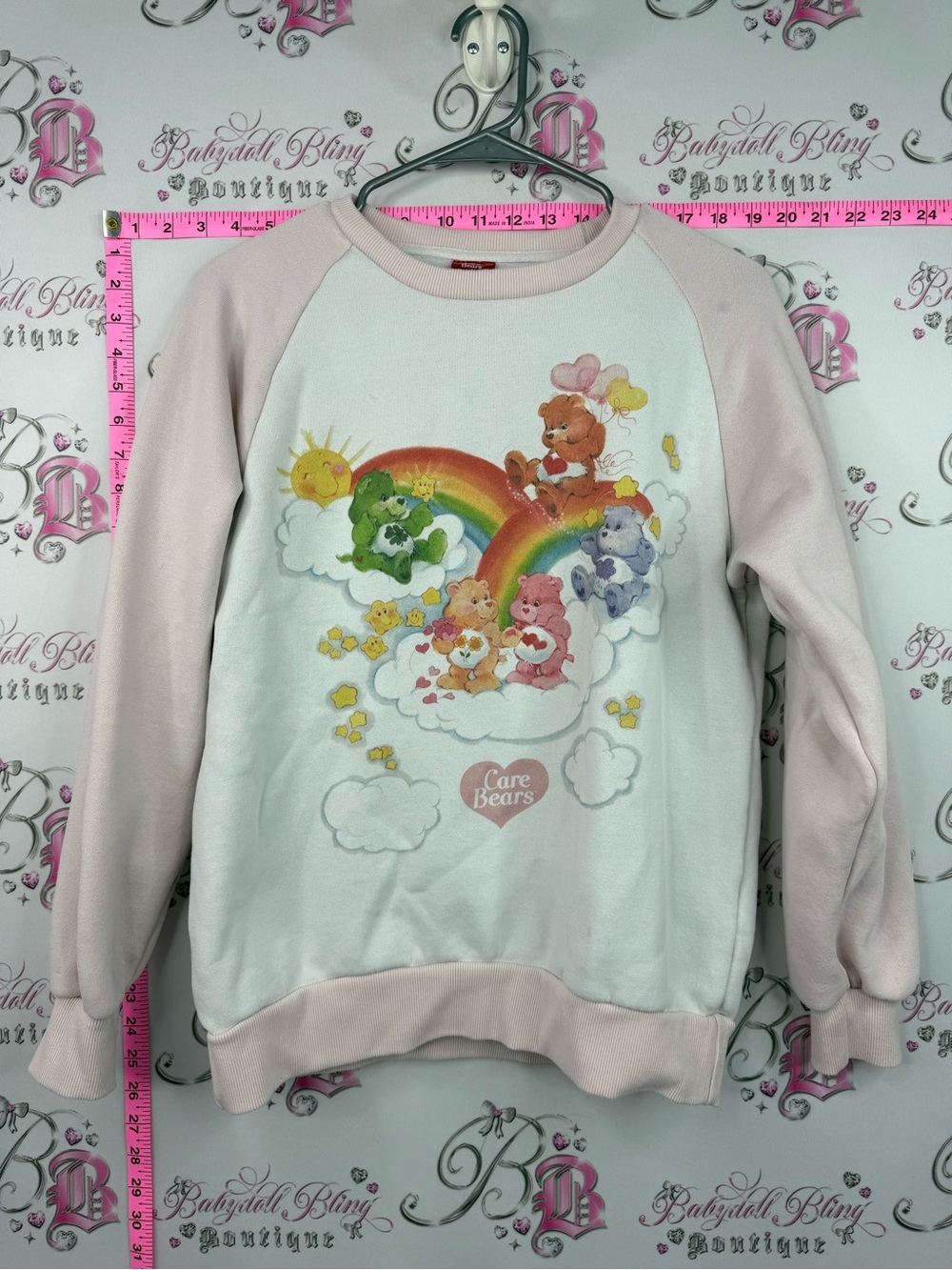 Care Bears cakeworthy sweater Pastel Pink & White Raglan Sweatshirt